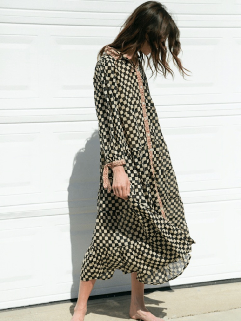 Gimaguas Paula Checkerboard Maxi Dress